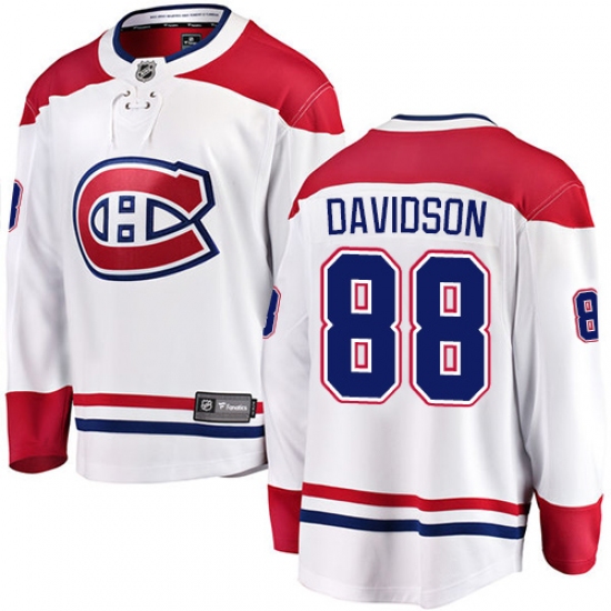 Men's Montreal Canadiens #88 Brandon Davidson Authentic White Away Fanatics Branded Breakaway NHL Jersey - Ujersey