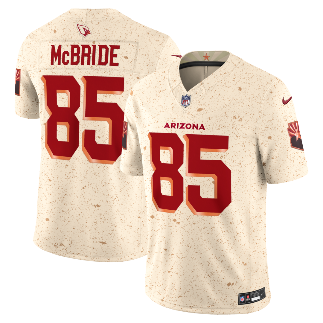 Men's Arizona Cardinals Trey McBride Nike Natural 2025 Rivalries Collection Stitched Limited Jersey - U-jersey