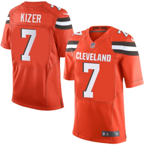 Men's Nike Cleveland Browns #7 DeShone Kizer Elite Orange Alternate NFL Jersey - Ujersey