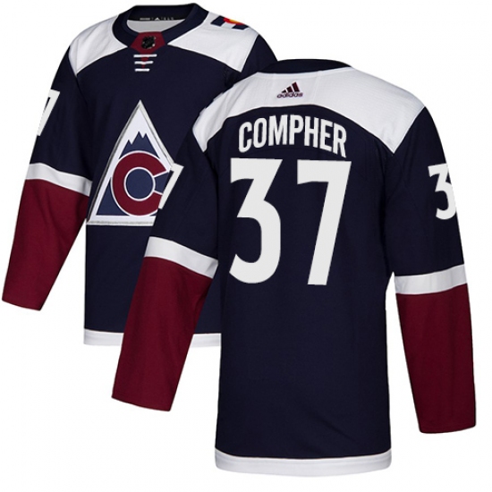 Men's Adidas Colorado Avalanche #37 J.T. Compher Authentic Navy Blue Alternate NHL Jersey - Ujersey