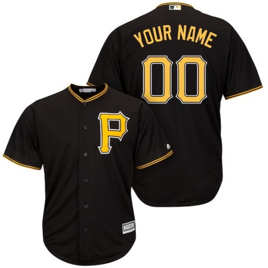 Men's Pittsburgh Pirates Majestic Black Cool Base Custom Jersey - Ujersey