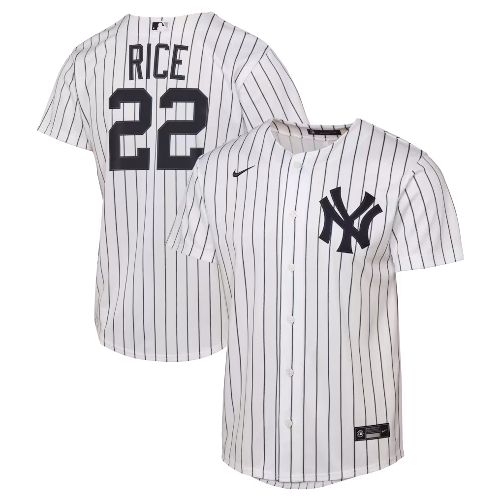 Youth New York Yankees Ben Rice Nike White Home Replica Jersey - Ujersey
