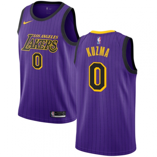 Youth Nike Los Angeles Lakers #0 Kyle Kuzma Swingman Purple NBA Jersey - City Edition - Ujersey