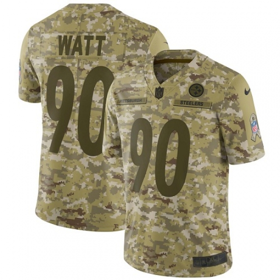 Youth Nike Pittsburgh Steelers #90 T. J. Watt Limited Camo 2018 Salute to Service NFL Jersey - Ujersey