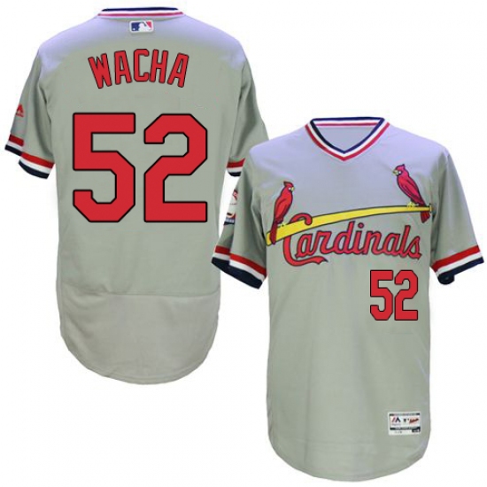 Men's Majestic St. Louis Cardinals #52 Michael Wacha Grey Flexbase Authentic Collection Cooperstown MLB Jersey - Ujersey