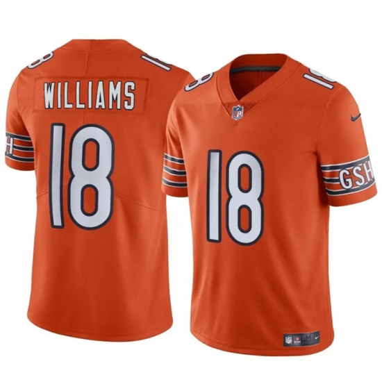 Men's Chicago Bears #18 Caleb Williams Orange 2024 Draft F.U.S.E. Vapor Football Stitched Jersey - Ujersey