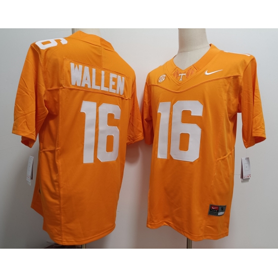 Men's Tennessee Volunteers #16 Morgan Wallen Yellow FUSE College Stitched Jersey - Ujersey