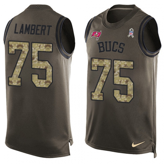 Men's Nike Tampa Bay Buccaneers #75 Davonte Lambert Limited Green Salute to Service Tank Top NFL Jersey - Ujersey