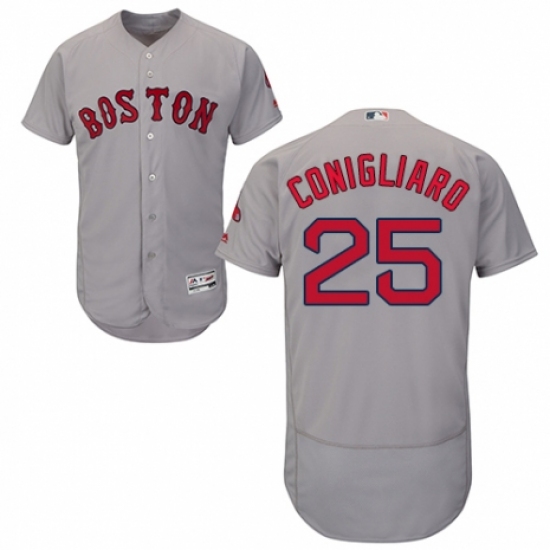 Men's Majestic Boston Red Sox #25 Tony Conigliaro Grey Road Flex Base Authentic Collection MLB Jersey - Ujersey