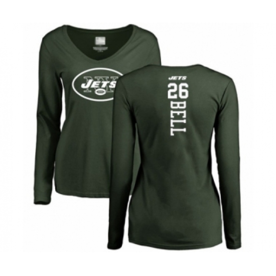Football Women's New York Jets #26 Le'Veon Bell Green Backer Long Sleeve T-Shirt - Ujersey