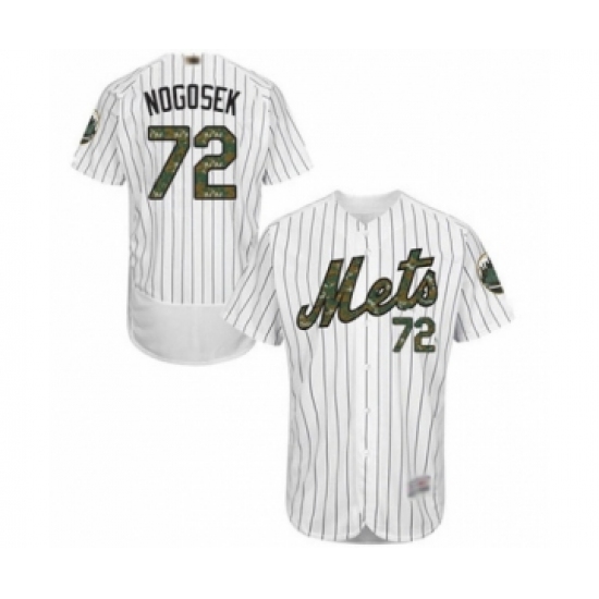 Men's New York Mets #72 Stephen Nogosek Authentic White 2016 Memorial Day Fashion Flex Base Baseball Player Jersey - Ujersey