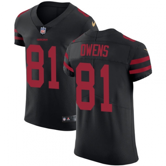 Men's Nike San Francisco 49ers #81 Terrell Owens Black Alternate Vapor Untouchable Elite Player NFL Jersey - Ujersey
