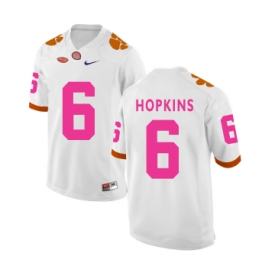 Clemson Tigers 6 Tavien Feaster White 2018 Breast Cancer Awareness College Football Jersey - Ujersey