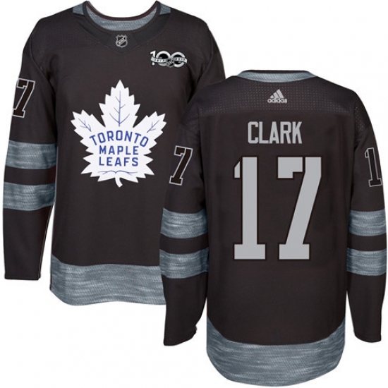 Men's Adidas Toronto Maple Leafs #17 Wendel Clark Authentic Black 1917-2017 100th Anniversary NHL Jersey - Ujersey