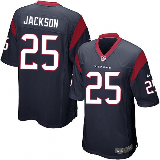 Men's Nike Houston Texans #25 Kareem Jackson Game Navy Blue Team Color NFL Jersey - Ujersey