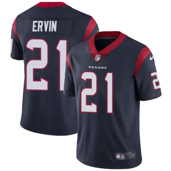 Men's Nike Houston Texans #21 Tyler Ervin Navy Blue Team Color Vapor Untouchable Limited Player NFL Jersey - Ujersey