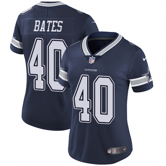 Women's Nike Dallas Cowboys #40 Bill Bates Navy Blue Team Color Vapor Untouchable Limited Player NFL Jersey - Ujersey