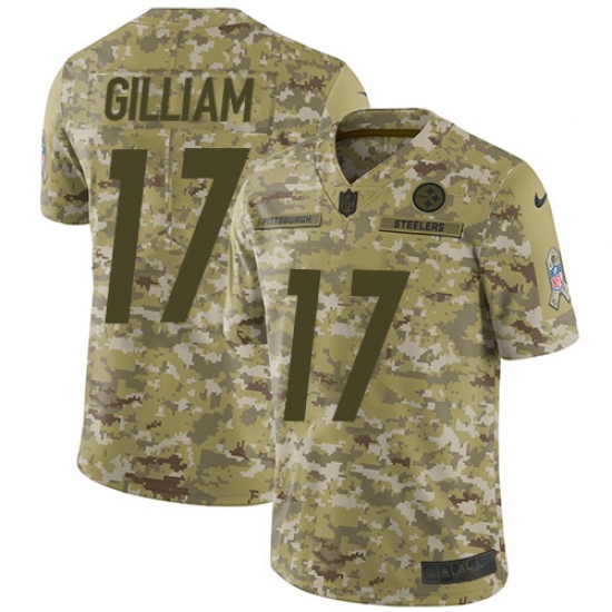 Youth Nike Pittsburgh Steelers #17 Joe Gilliam Limited Camo 2018 Salute to Service NFL Jersey - Ujersey