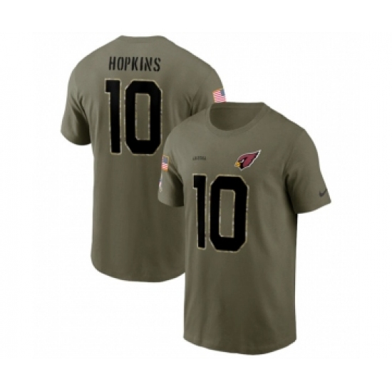 Men's Arizona Cardinals #10 DeAndre Hopkins 2022 Olive Salute to Service T-Shirt - Ujersey