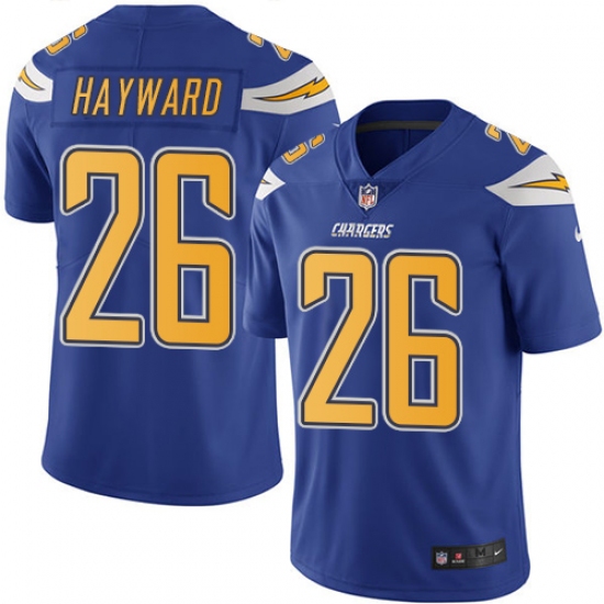 Youth Nike Los Angeles Chargers #26 Casey Hayward Limited Electric Blue Rush Vapor Untouchable NFL Jersey - Ujersey