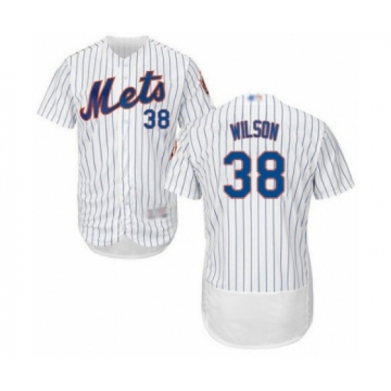 Men's New York Mets #38 Justin Wilson White Home Flex Base Authentic Collection Baseball Player Jersey - Ujersey