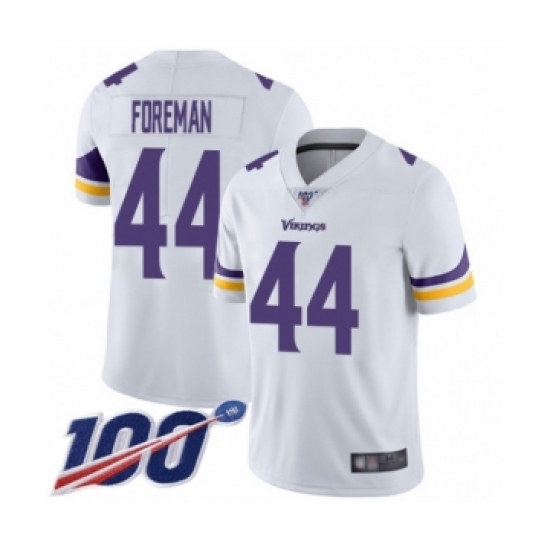 Men's Minnesota Vikings #44 Chuck Foreman White Vapor Untouchable Limited Player 100th Season Football Jersey - Ujersey