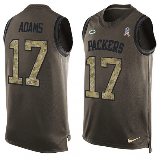 Men's Nike Green Bay Packers #17 Davante Adams Limited Green Salute to Service Tank Top NFL Jersey - Ujersey