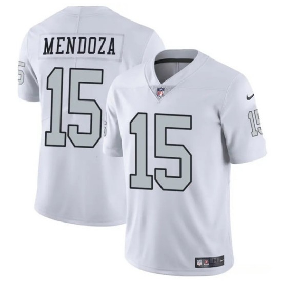 Men's Las Vegas Raiders #15 Fernando Mendoza White 2026 Draft Color Rush Vapor Untouchable Limited Football Stitched Jersey - Ujersey