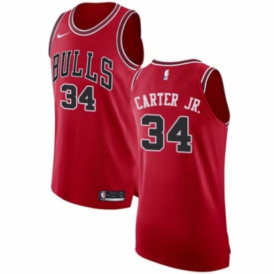 Men's Nike Chicago Bulls #34 Wendell Carter Jr. Authentic Red NBA Jersey - Icon Edition - Ujersey