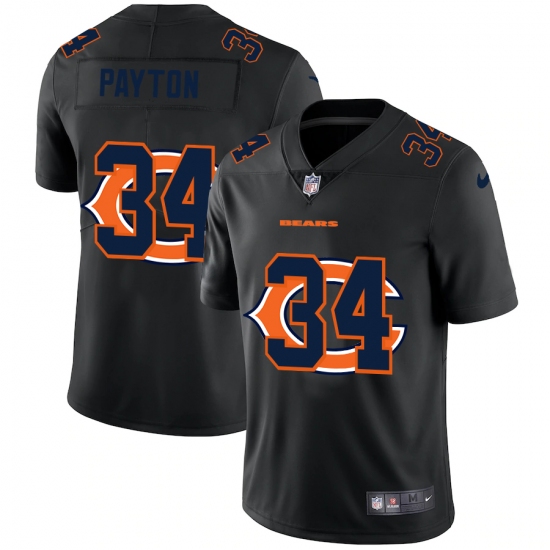 Men's Chicago Bears #34 Walter Payton Black Nike Black Shadow Edition Limited Jersey - Ujersey