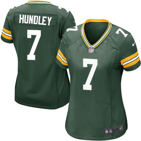 Women's Nike Green Bay Packers #7 Brett Hundley Game Green Team Color NFL Jersey - Ujersey
