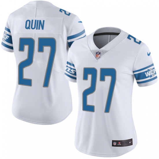 Women's Nike Detroit Lions #27 Glover Quin Limited White Vapor Untouchable NFL Jersey - Ujersey