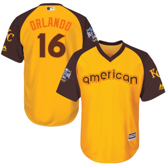 Youth Majestic Kansas City Royals #16 Bo Jackson Authentic Yellow 2016 All-Star American League BP Cool Base MLB Jersey - Ujersey