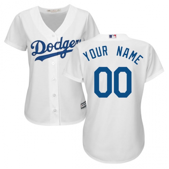 Women's Los Angeles Dodgers Majestic White Home Cool Base Custom Jersey - Ujersey