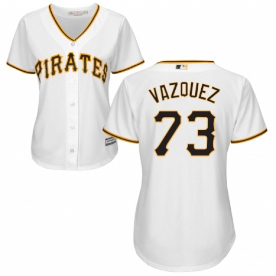 Women's Majestic Pittsburgh Pirates #73 Felipe Vazquez Replica White Home Cool Base MLB Jersey - Ujersey