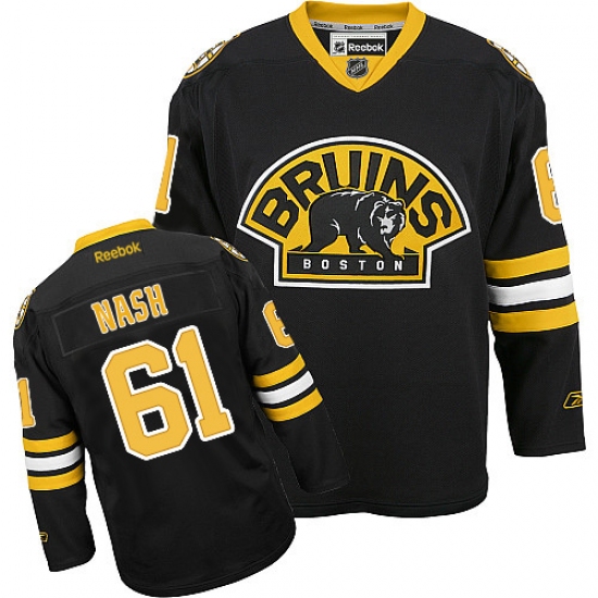 Men's Reebok Boston Bruins #61 Rick Nash Authentic Black Third NHL Jersey - Ujersey