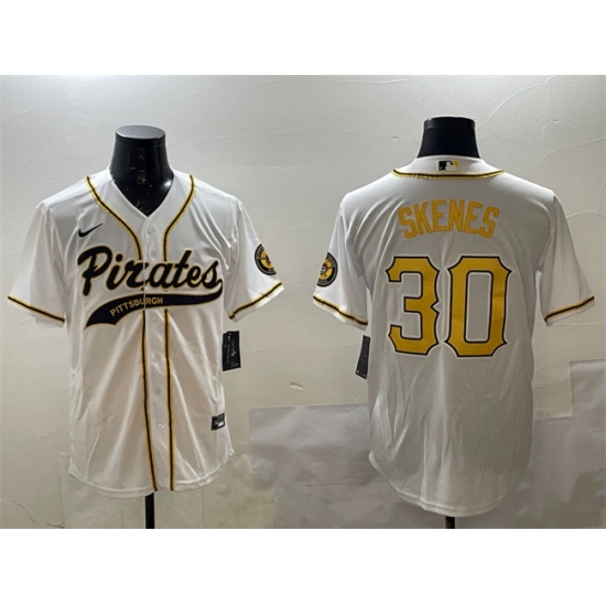 Men's Pittsburgh Pirates #30 Paul Skenes White Cool Base Stitched Baseball Jersey - Ujersey