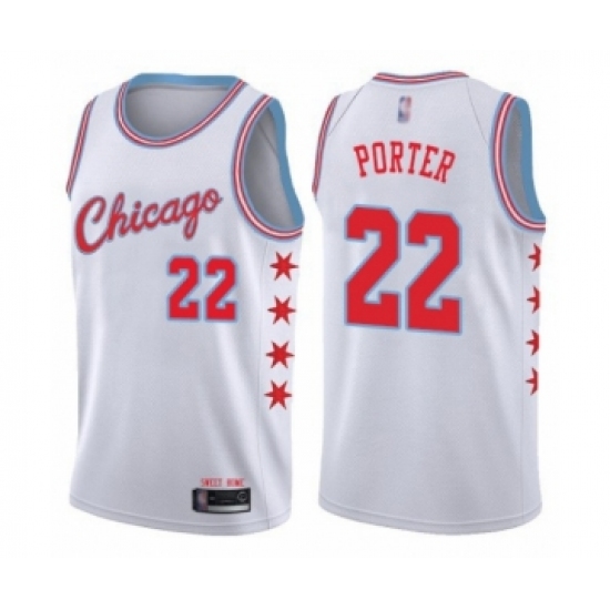 Men's Chicago Bulls #22 Otto Porter Authentic White Basketball Jersey - City Edition - Ujersey