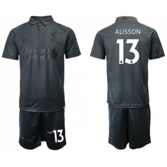 Liverpool #13 Alisson Black Soccer Club Jersey