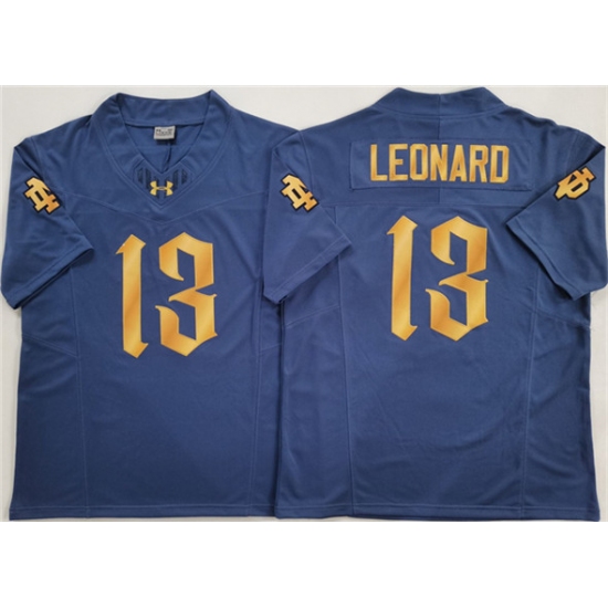 Men's Notre Dame Fighting Irish #13 Riley Leonard Navy Blue 2025 F.U.S.E. Limited Stitched Jersey - Ujersey