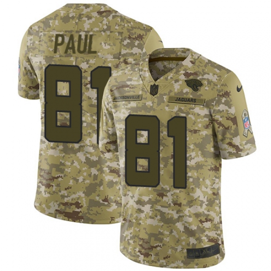 Men's Nike Jacksonville Jaguars #81 Niles Paul Limited Camo 2018 Salute to Service NFL Jerseysey - Ujersey