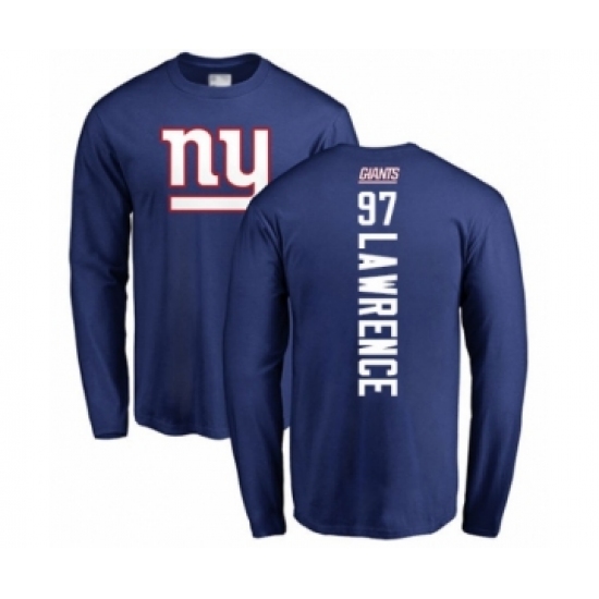 Football New York Giants #97 Dexter Lawrence Royal Blue Backer Long Sleeve T-Shirt - Ujersey