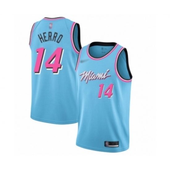 Men's Miami Heat #14 Tyler Herro Swingman Blue Basketball Jersey - 2019 20 City Edition - Ujersey