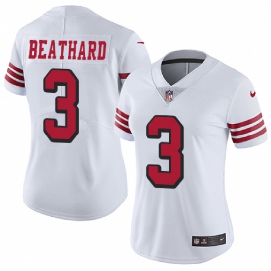 Women's Nike San Francisco 49ers #3 C. J. Beathard Limited White Rush Vapor Untouchable NFL Jersey - Ujersey