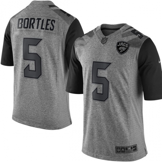 Men's Nike Jacksonville Jaguars #5 Blake Bortles Limited Gray Gridiron NFL Jersey - Ujersey