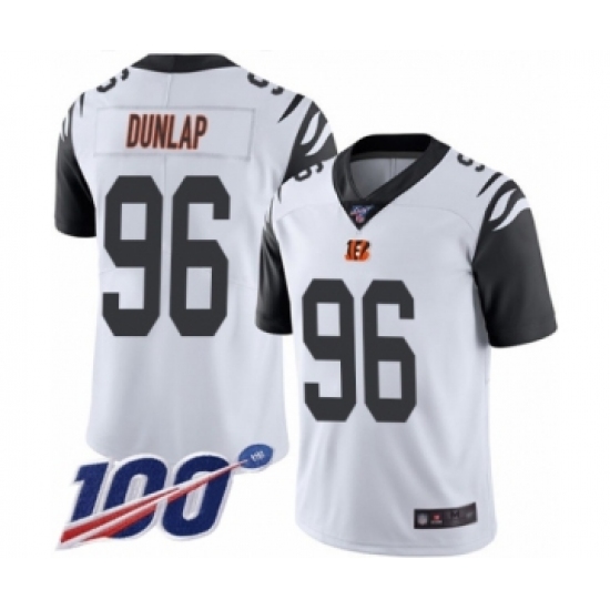 Men's Cincinnati Bengals #96 Carlos Dunlap Limited White Rush Vapor Untouchable 100th Season Football Jersey - Ujersey
