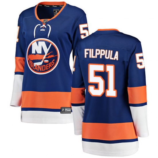 Women's New York Islanders #51 Valtteri Filppula Fanatics Branded Royal Blue Home Breakaway NHL Jersey - Ujersey