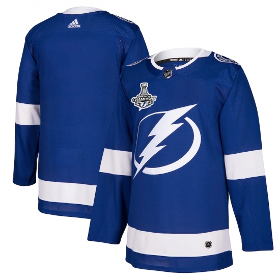 Men's Tampa Bay Lightning adidas Blue Blank 2020 Stanley Cup Champions Authentic Patch Jersey - Ujersey