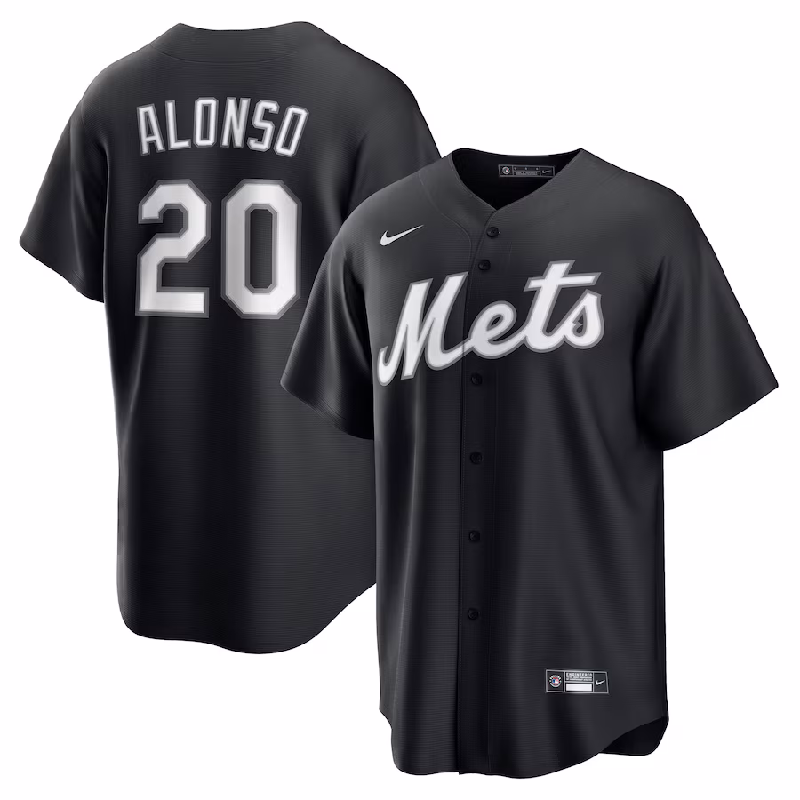 Men's New York Mets Pete Alonso Nike Black Replica Player Jersey - Ujersey
