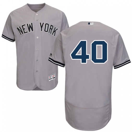 Men's Majestic New York Yankees #40 Luis Severino Grey Flexbase Authentic Collection MLB Jersey - Ujersey